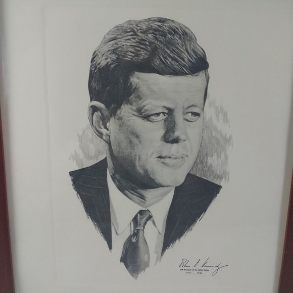 Vintage John F Kennedy Sketch 35th President Of The United States 1917 To 1963 - Picture 2 of 10